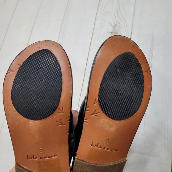 Beek Turaco woven leather sandals zipper back black gladiator renaissance boho - Picture 10 of 11